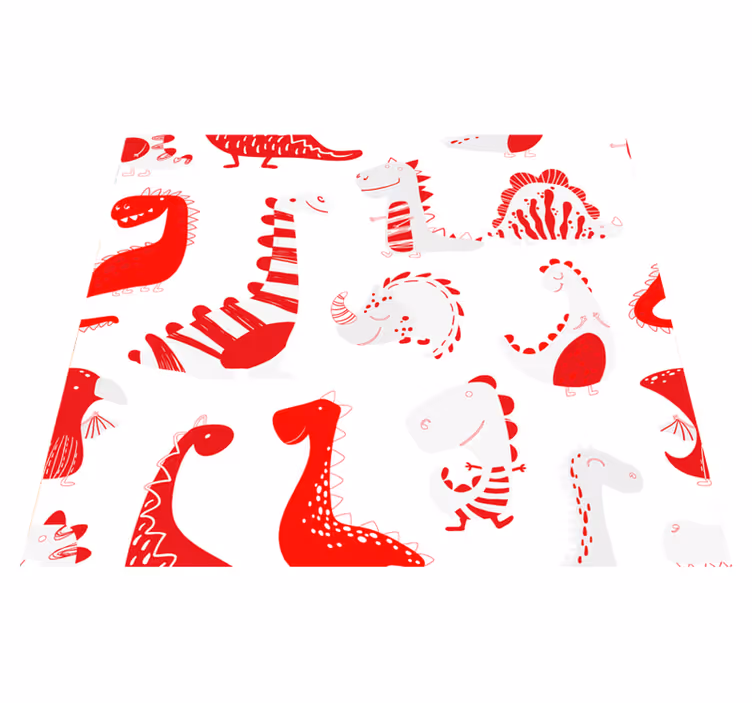 Yatak odası pvc halı dinozor kırmızı tasarımlar - TenStickers