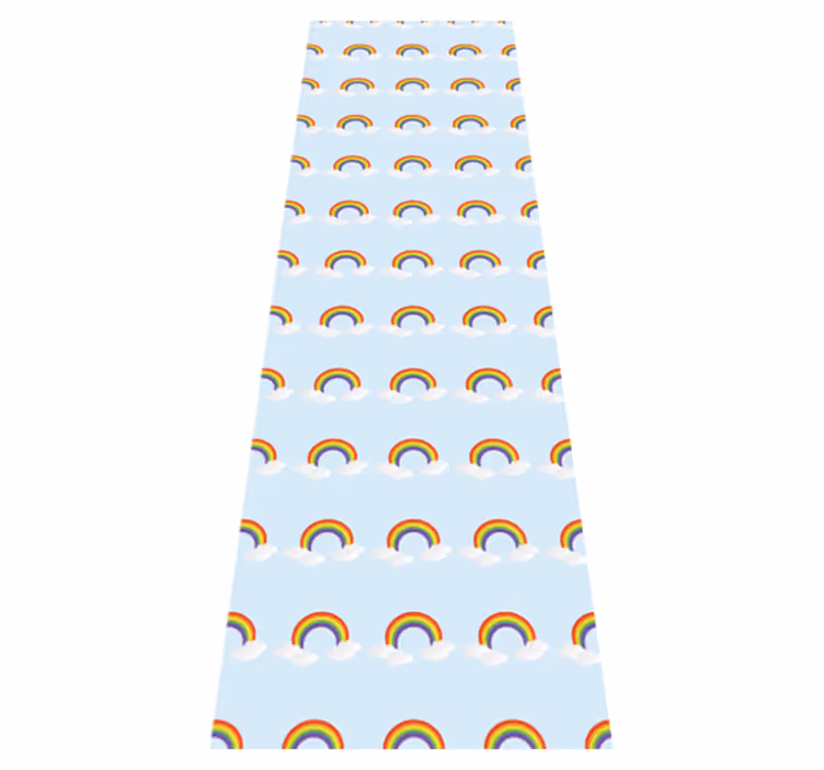 Yatak odası pvc halı renkli güzel gökkuşağı ve bulutlar - TenStickers