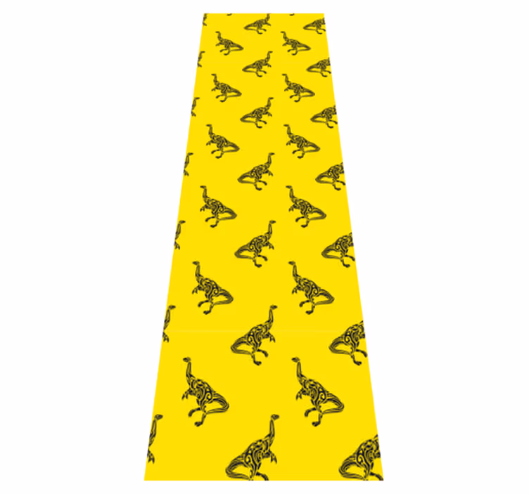 Yatak odası pvc halı sarı brachiosaurus sembolleriyle - TenStickers