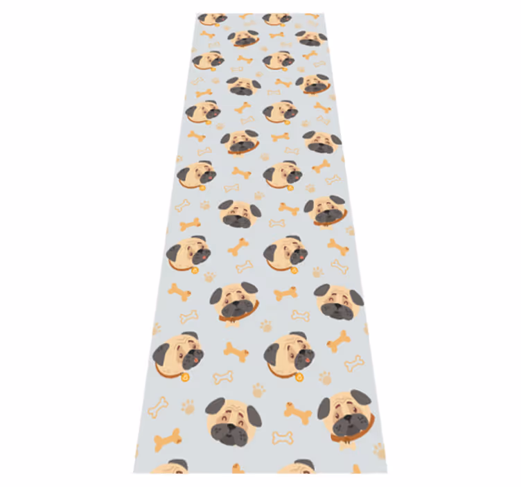 Yatak odası pvc halı bulldog yavrusu deseni - TenStickers