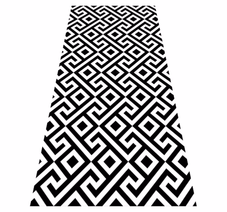 İskandinav pvc halı - siyah beyaz karmaşık geometrik desen - TenStickers