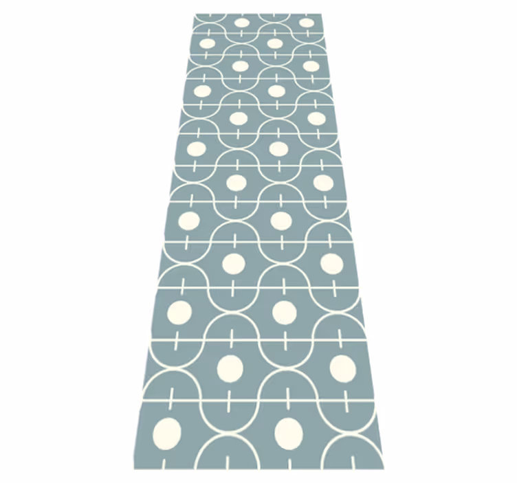 İskandinav pvc halı geometrik çizgili mavi japandi deseni - TenStickers