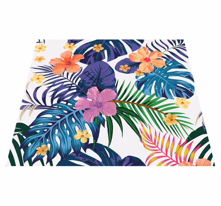 Doğa pvc halı hawaiian renkli Çiçekler - TenStickers