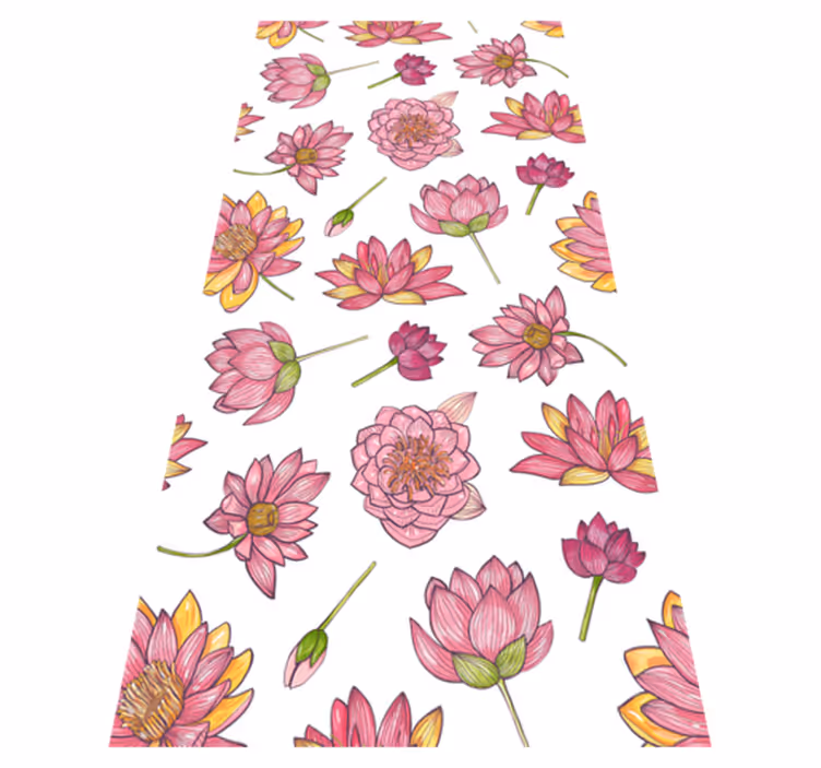 Doğa pvc halı pembe lotus Çiçekleri - TenStickers