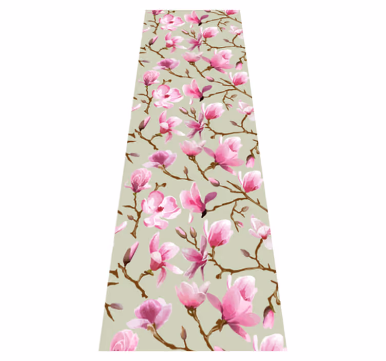 Doğa pvc halı mor magnolia ağaç tepesi - TenStickers