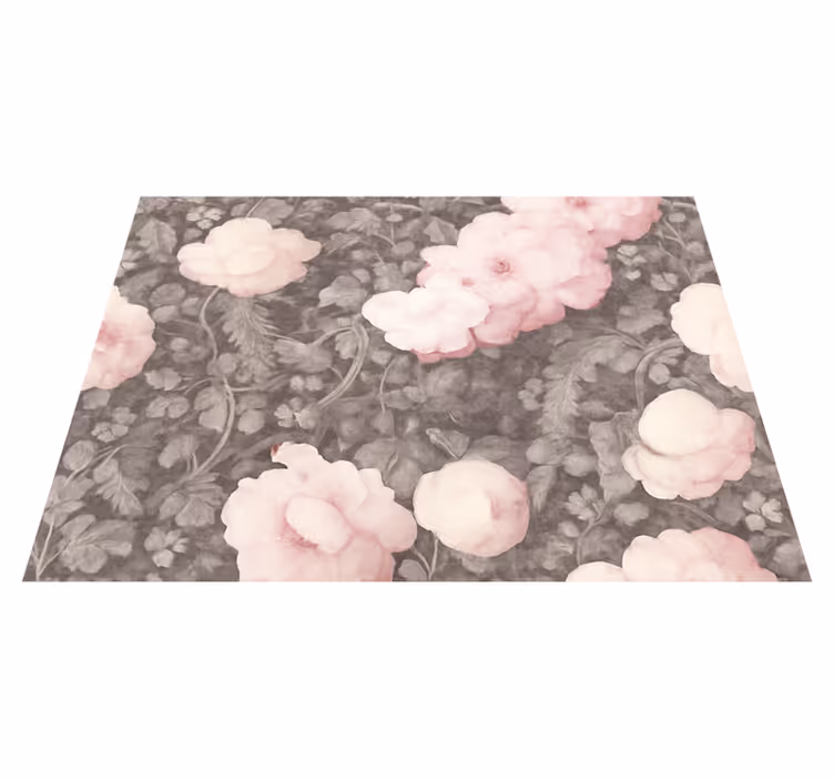 Doğa pvc halı vintage keten Çiçek deseni - TenStickers