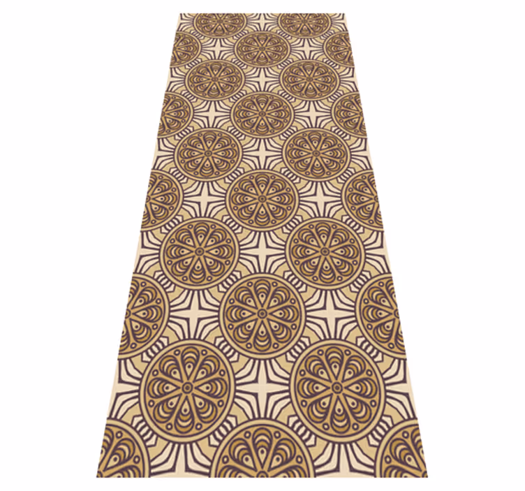 Vintage pvc halı - damask desenli daireler - TenStickers