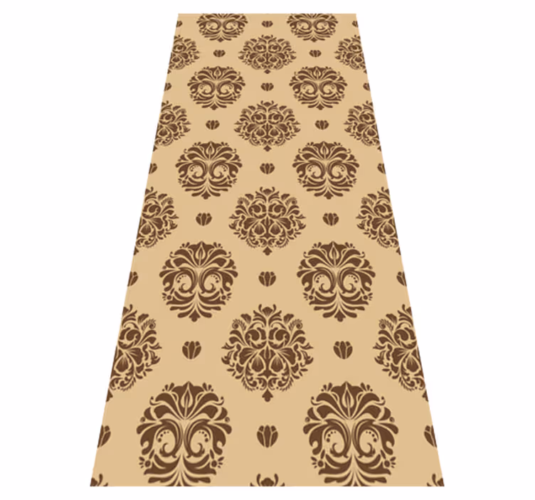 Vintage pvc halı bej vintage damask tarzı - TenStickers
