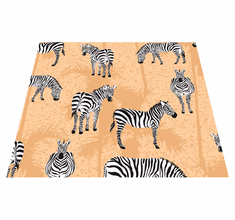 Hayvan pvc halı zebra duvar kağıdı banyo için - TenStickers