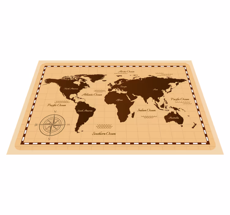 Dünya haritası pvc halı atlas - TenStickers