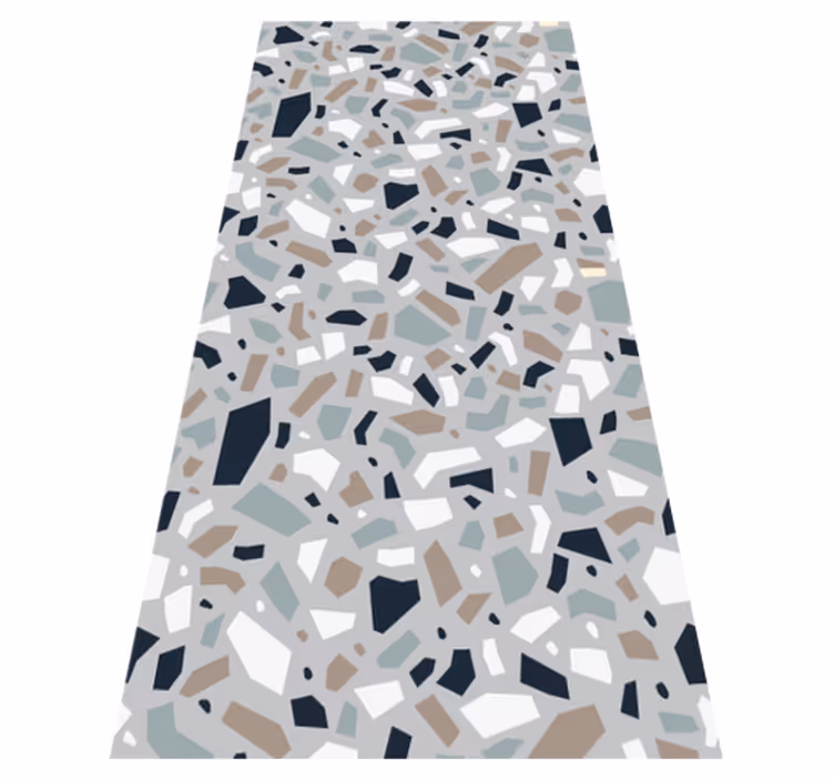Doku pvc halı nötr renkler terrazzo deseni - TenStickers
