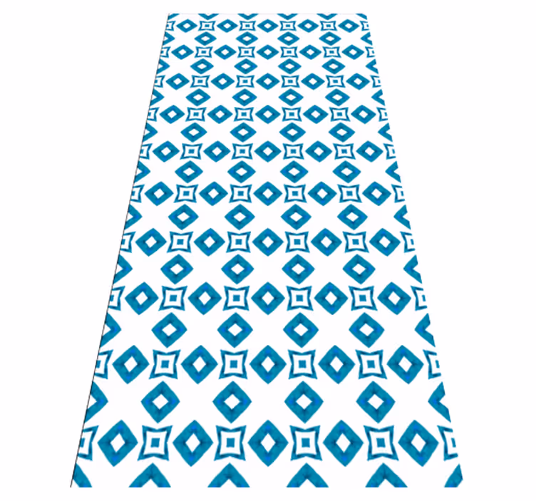 Doku pvc halı mavi geometrik elmas deseni - TenStickers