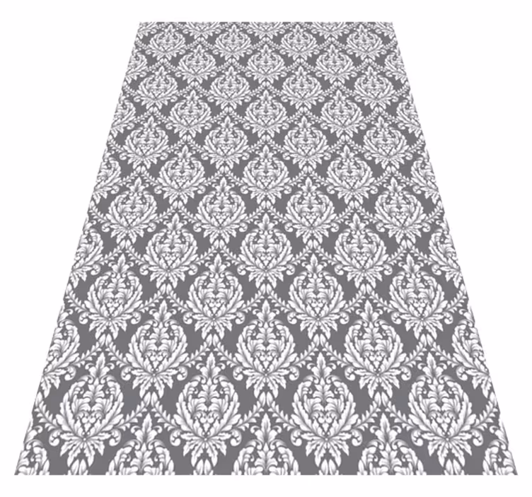 Doku pvc halı gri damask desenli - TenStickers