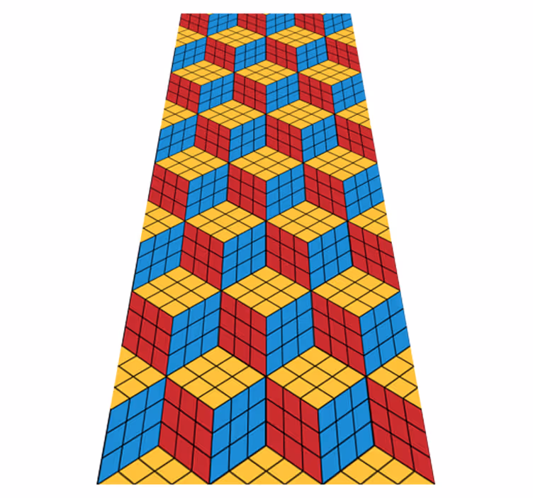 Vintage pvc halı rubik küpü orijinal deseni - TenStickers