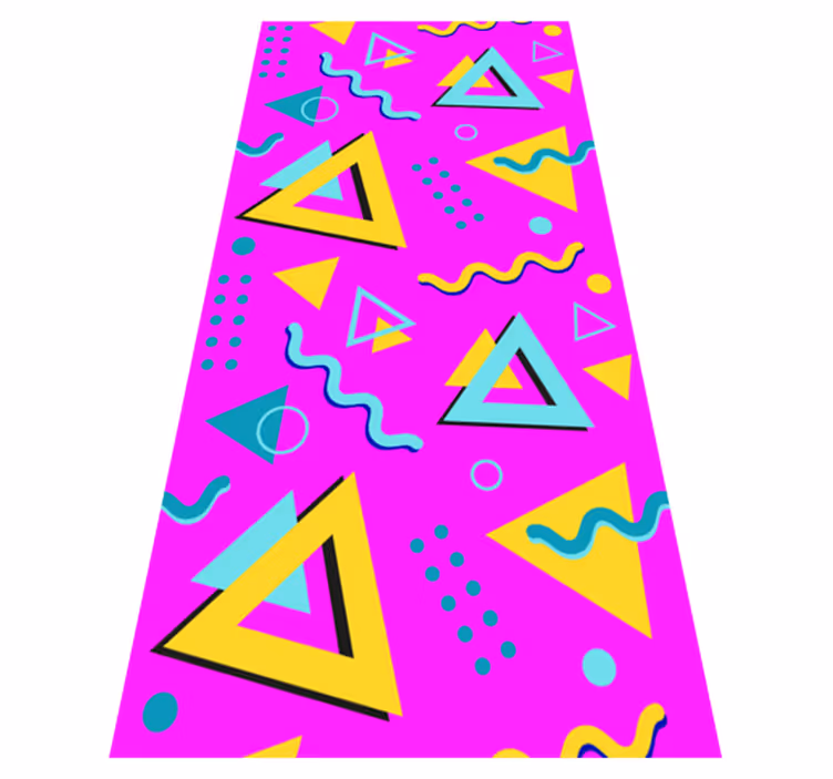 Vintage pvc halı memphis retro 80 geometrik şekiller - TenStickers