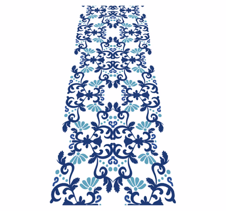 Vintage pvc halı klasik vintage damask tarzı - TenStickers