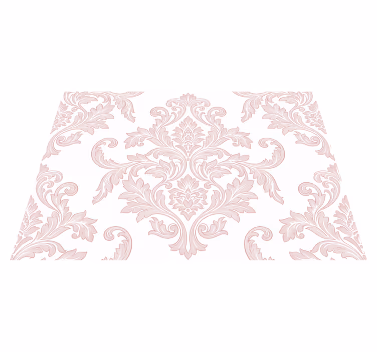 Vintage pvc halı - soluk pembe damask paisley - TenStickers