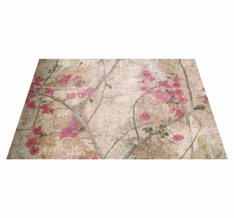 Vintage pvc halı yaprak desenli vintage tarzı - TenStickers