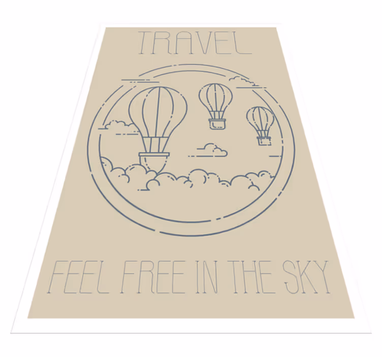 Minimalist sıcak hava balonu cümleleri ile pvc halı - TenStickers