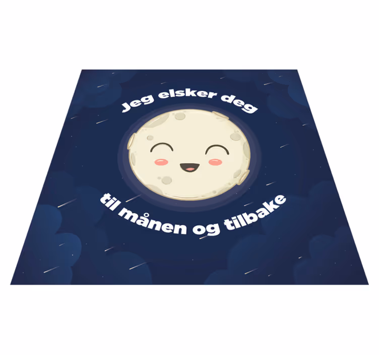 Cümleleri ile pvc halı seni aya kadar seviyorum - TenStickers