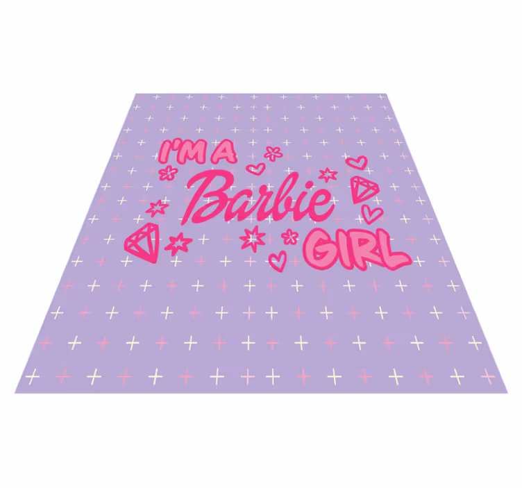 Cümleleri ile pvc halı ben bir barbie kızıyım - TenStickers