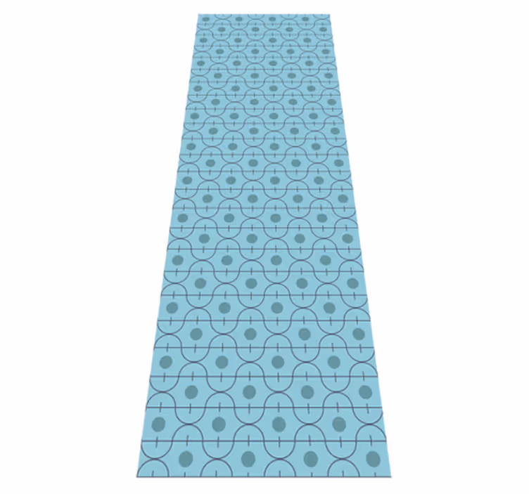 Doku pvc halı mavi geometrik japon deseni - TenStickers