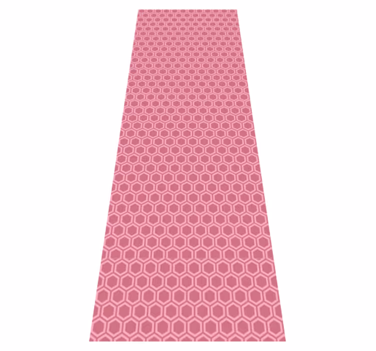 Doku pvc halı pembe geometrik altıgen desen - TenStickers