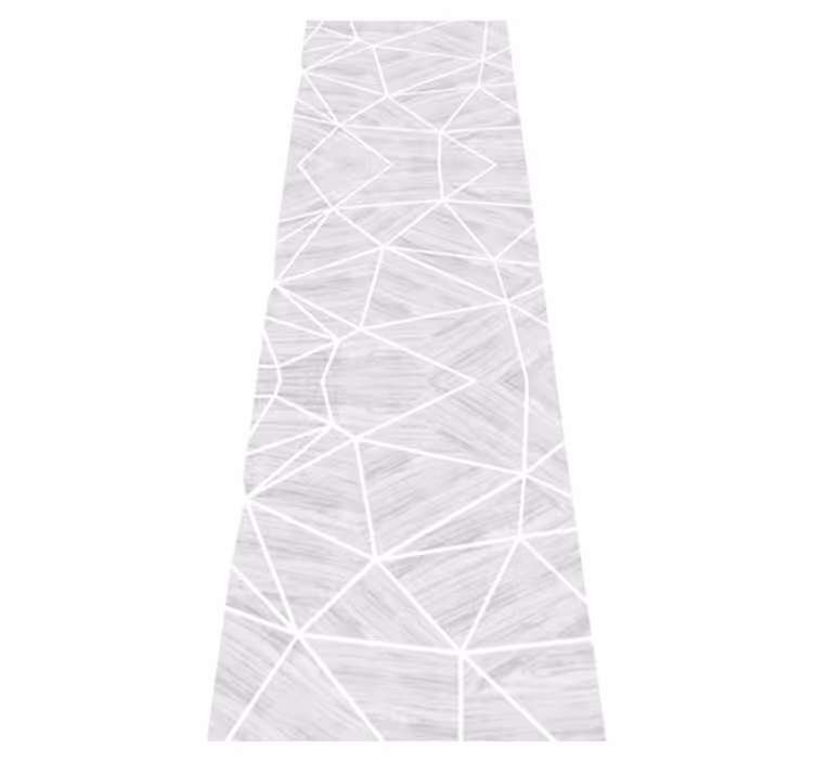 Doku pvc halı beyaz ve gümüş geometrik ahşap deseni - TenStickers