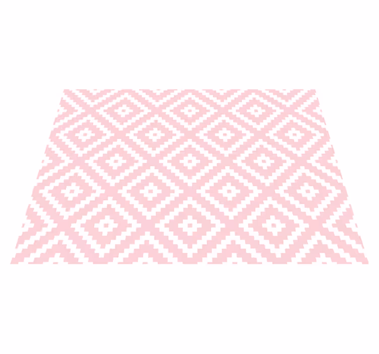 Doku pvc halı pembe kare geometrik desen - TenStickers