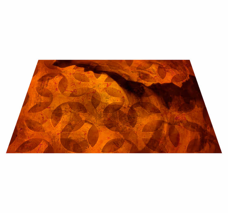 Geometrik pvc halı turuncu soyut desenli - TenStickers