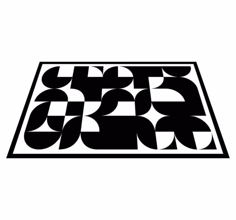 Geometrik pvc halı siyah daire desenli sanat - TenStickers