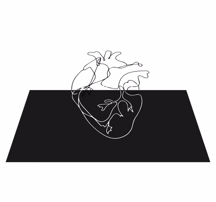 Geometrik pvc halı geometrik kalp Çizgisi - TenStickers