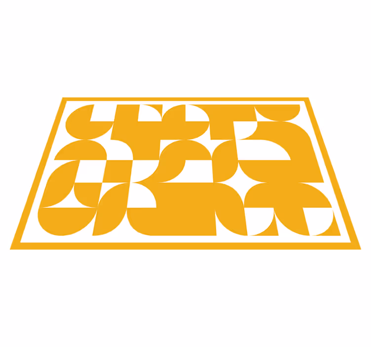 Geometrik pvc halı sarı daire desenli sanat modeli - TenStickers