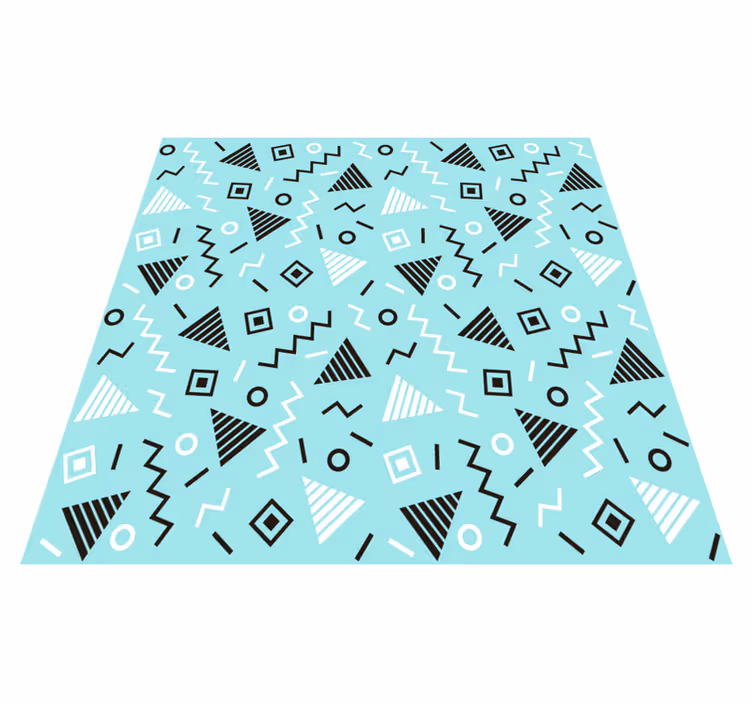 Geometrik pvc halı 80'ler memphis tarzı desen - TenStickers