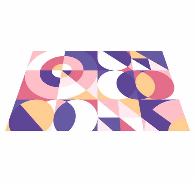 Geometrik pvc halı soyut figürler sanat - TenStickers