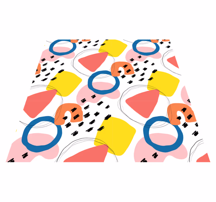 Geometrik pvc halı - boyama sanatı geometrik desen - TenStickers