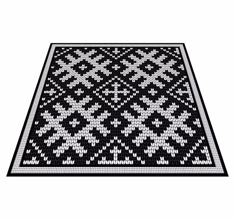 Geometrik pvc halı viking zincirli kare deseni - TenStickers