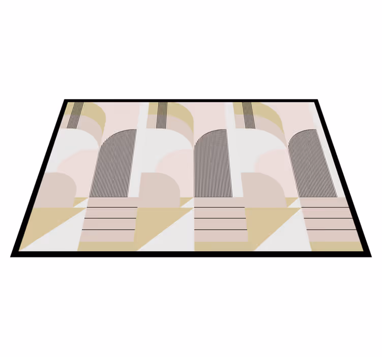 Geometrik pvc halı pastel renkli şehir tasarımı - TenStickers