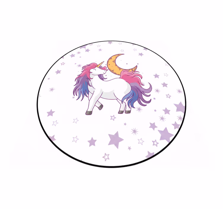 Çocukta pvc halı unicorn ve ay - TenStickers