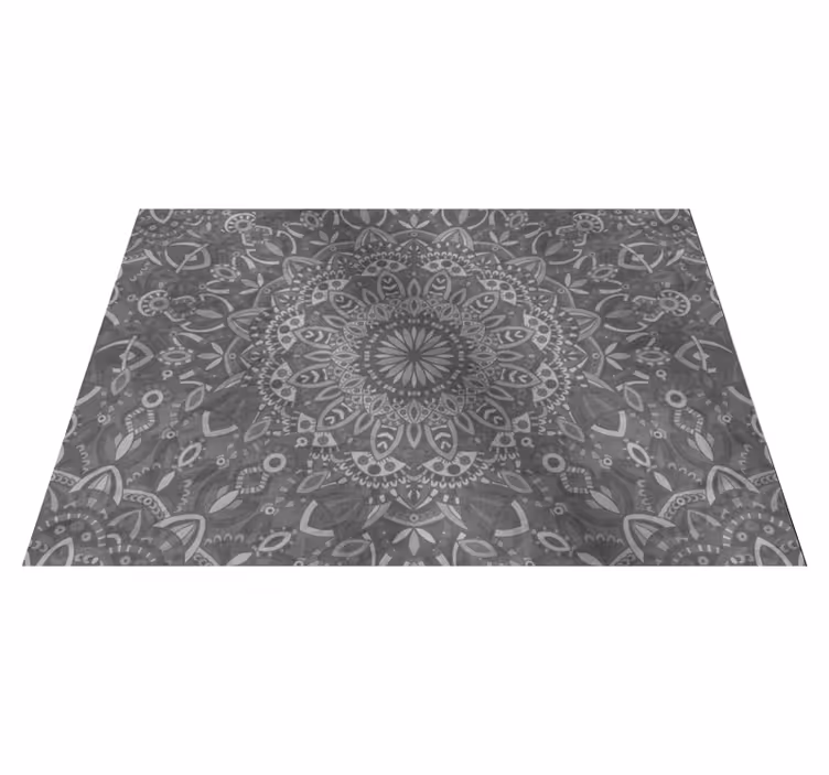 Gri pvc halı - karmaşık mandala deseni - TenStickers