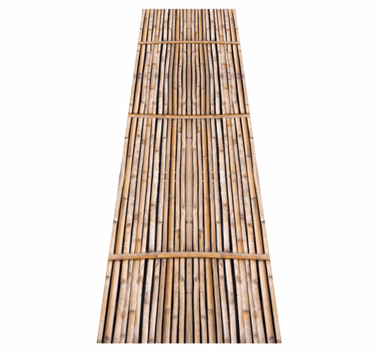Koridor pvc halı bambu görünümlü el yapımı direkler - TenStickers