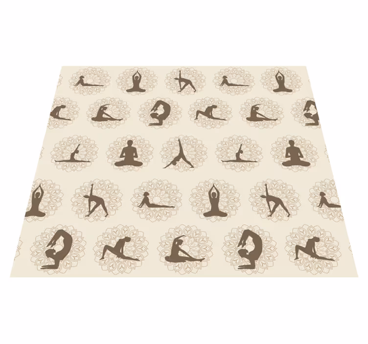 Bej pvc halı yoga simgeleri - TenStickers
