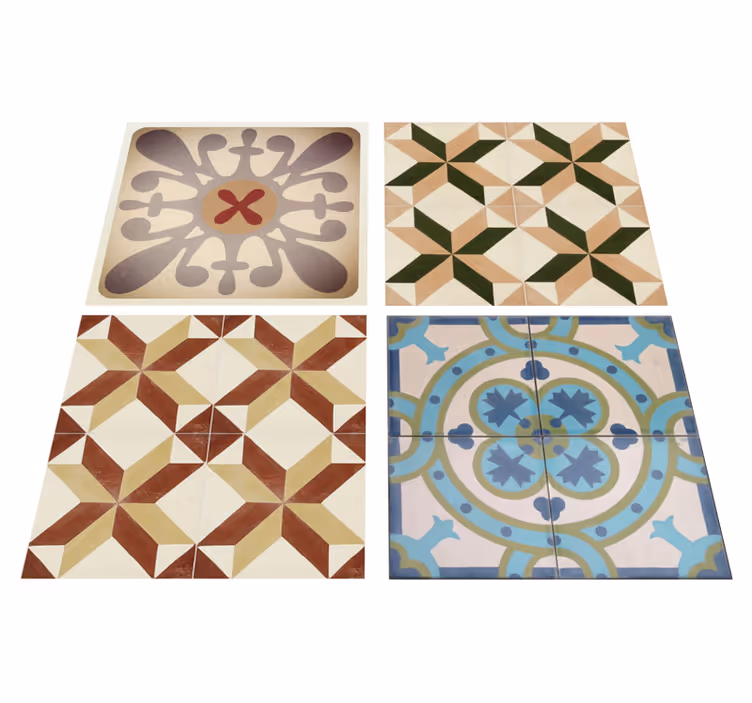 Bej pvc halı dekoratif mozaik bordür çeşitli - TenStickers