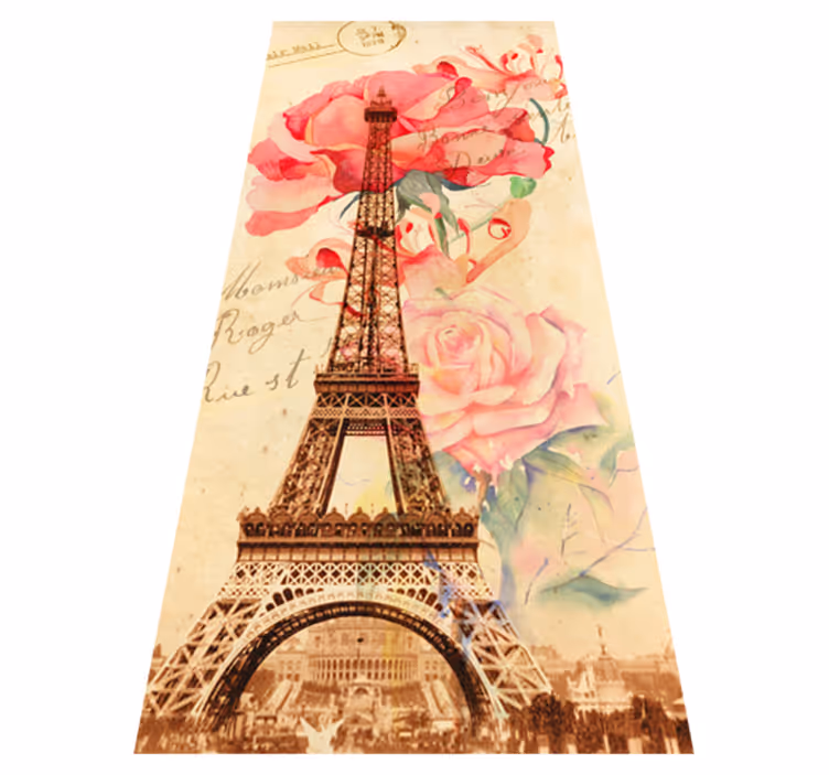 Bej pvc halı retro paris tarzı - TenStickers