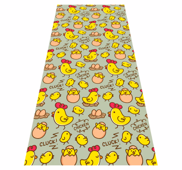 Sarı pvc halı sevimli tavuk yumurtası harika desen 6 - TenStickers