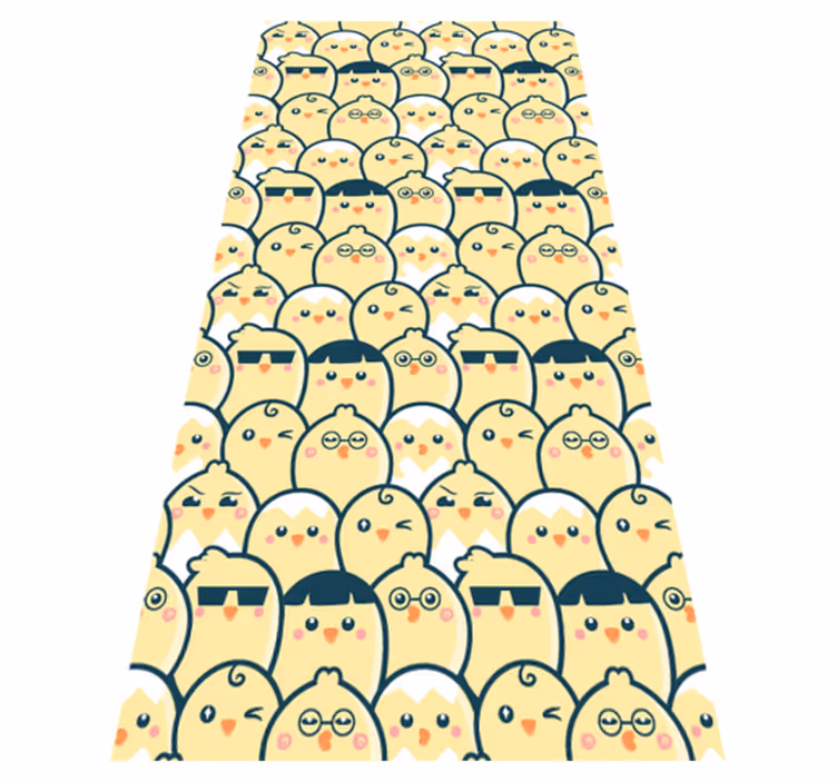 Sarı pvc halı - düz desenli sarı civcivler 6 - TenStickers