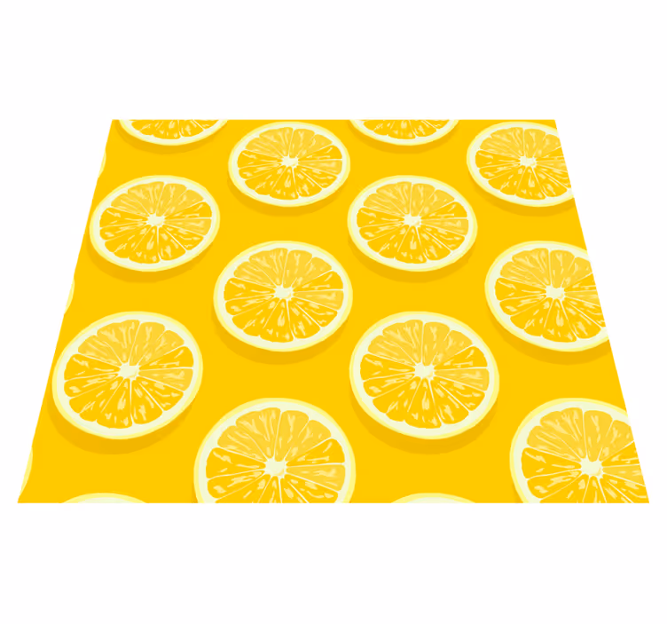 Sarı pvc halı dilimli limonlar - TenStickers