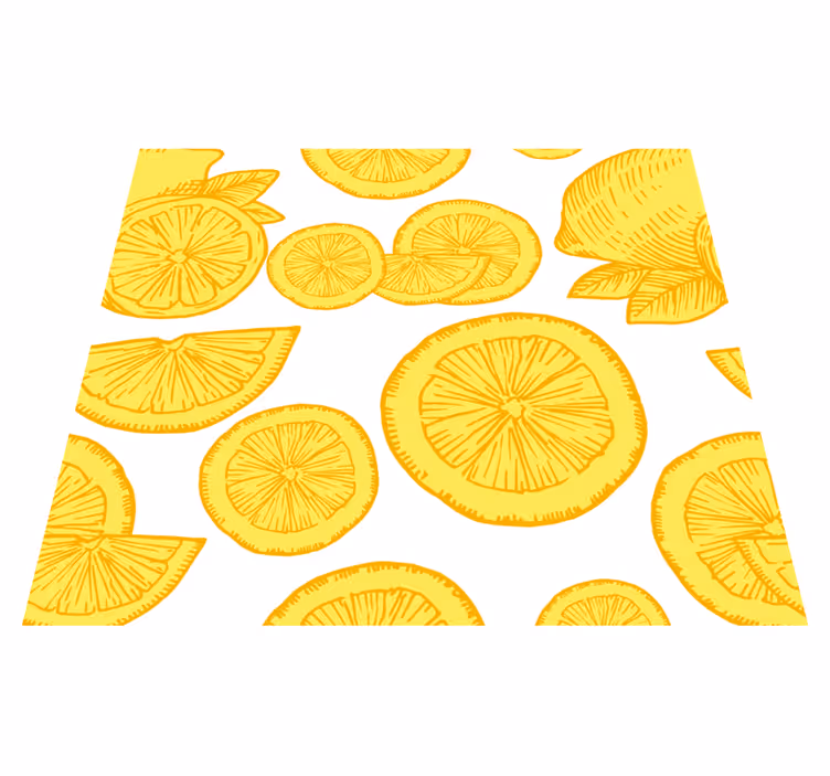 Sarı pvc halı portakal ve limon tasarımı - TenStickers