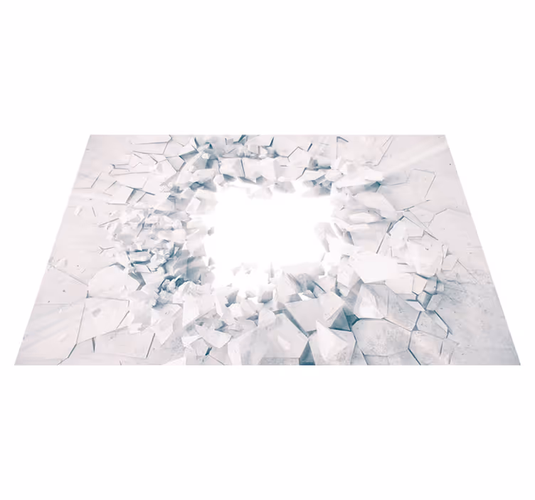 Beyaz pvc halı patlayan geometrik Şekiller - TenStickers