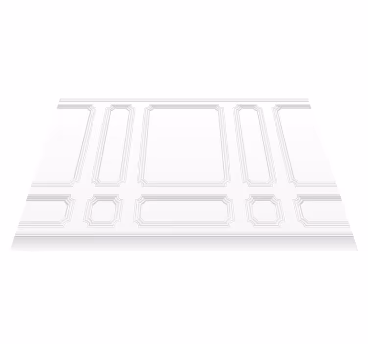 Beyaz pvc halı klasik dörtgen desenli - TenStickers